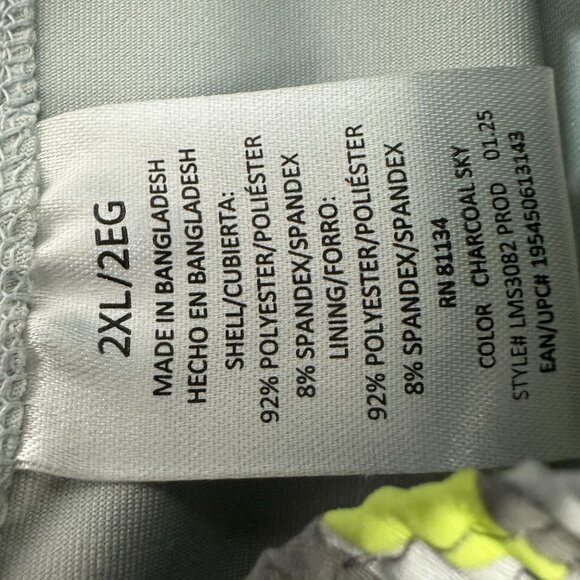 Laguna Swim Mens 2XL Volley Shorts Charcoal/Yellow Geometric Print 7" Inseam - Picture 3 of 15